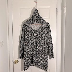 Asymmetrical hem Tunic hoodie